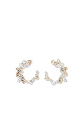 Calliope Earrings, Rhodium-Plated Brass